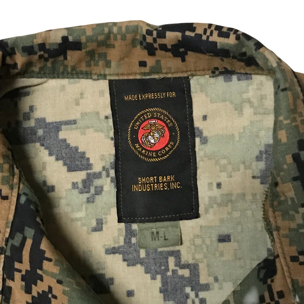 Short Bark Industries USMC MARPAT Woodland Digital Camo Combat Jacket M-L - Picture 5 of 6